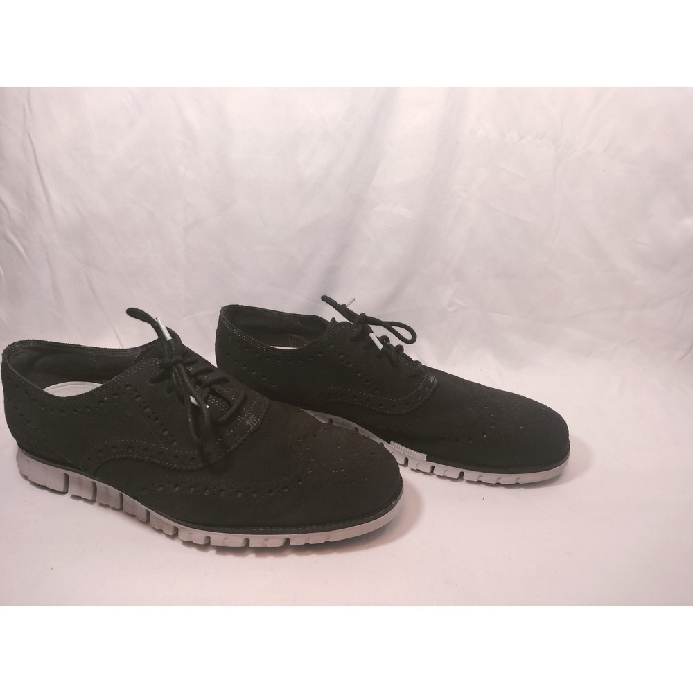 Cole Haan Zerogrand Wingtip Oxford Mens 10.5 M Black Suede